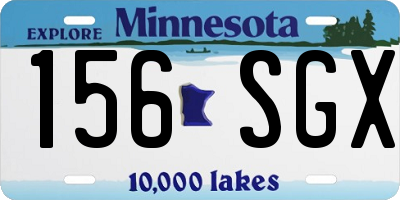 MN license plate 156SGX