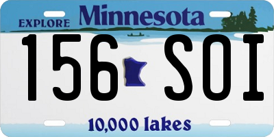 MN license plate 156SOI