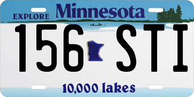 MN license plate 156STI