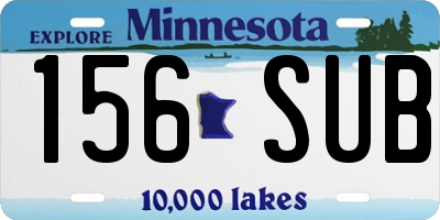 MN license plate 156SUB