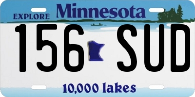 MN license plate 156SUD
