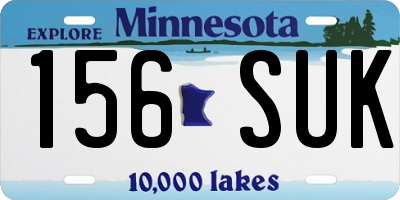 MN license plate 156SUK