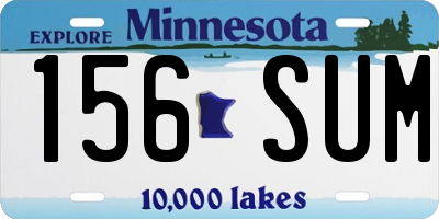 MN license plate 156SUM