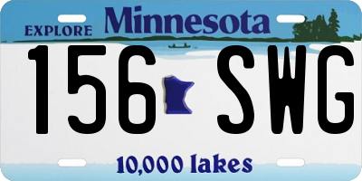 MN license plate 156SWG