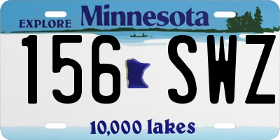 MN license plate 156SWZ
