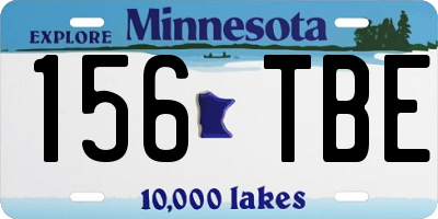 MN license plate 156TBE