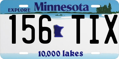 MN license plate 156TIX