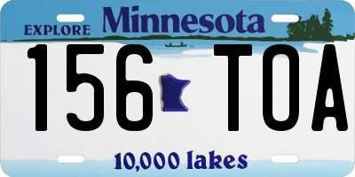 MN license plate 156TOA