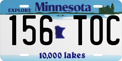 MN license plate 156TOC
