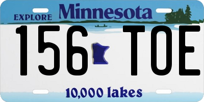 MN license plate 156TOE