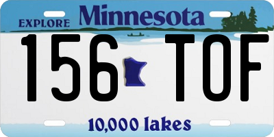 MN license plate 156TOF