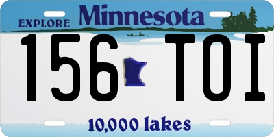 MN license plate 156TOI