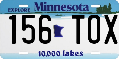MN license plate 156TOX