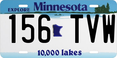 MN license plate 156TVW