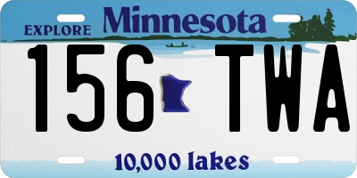 MN license plate 156TWA
