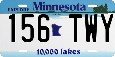 MN license plate 156TWY