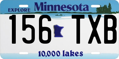 MN license plate 156TXB