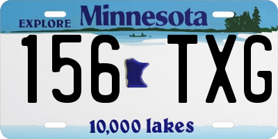 MN license plate 156TXG