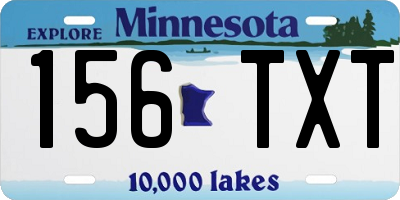 MN license plate 156TXT