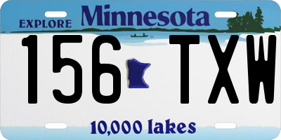 MN license plate 156TXW