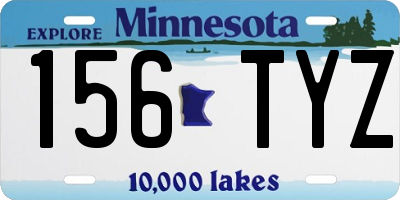 MN license plate 156TYZ