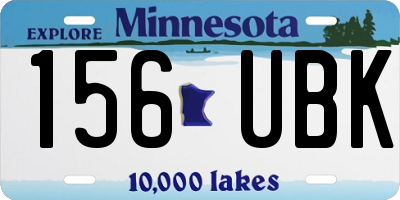 MN license plate 156UBK