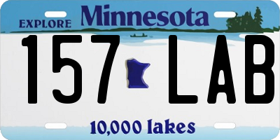 MN license plate 157LAB