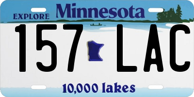 MN license plate 157LAC