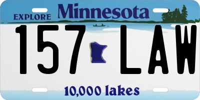 MN license plate 157LAW