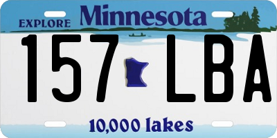 MN license plate 157LBA