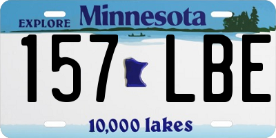 MN license plate 157LBE
