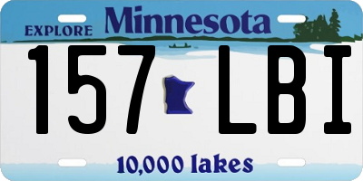 MN license plate 157LBI
