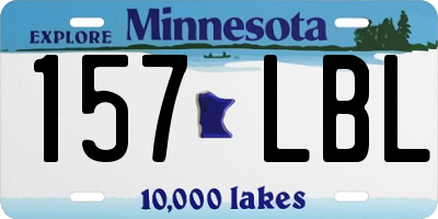 MN license plate 157LBL