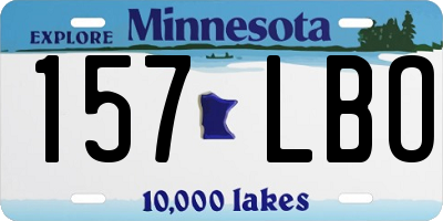 MN license plate 157LBO