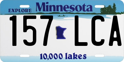 MN license plate 157LCA