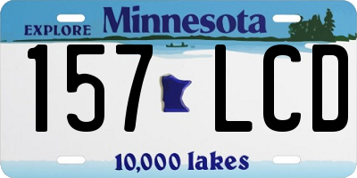 MN license plate 157LCD