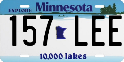 MN license plate 157LEE