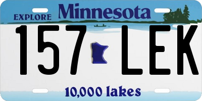 MN license plate 157LEK
