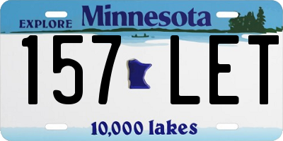 MN license plate 157LET