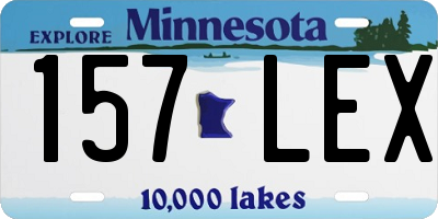 MN license plate 157LEX