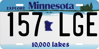 MN license plate 157LGE
