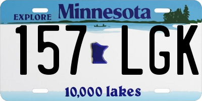 MN license plate 157LGK