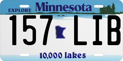 MN license plate 157LIB