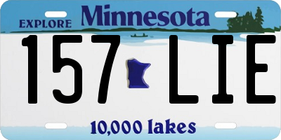 MN license plate 157LIE