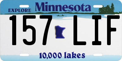 MN license plate 157LIF