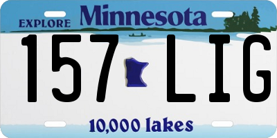 MN license plate 157LIG