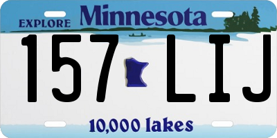 MN license plate 157LIJ