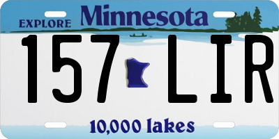 MN license plate 157LIR