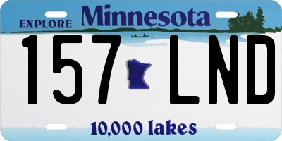 MN license plate 157LND