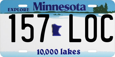 MN license plate 157LOC
